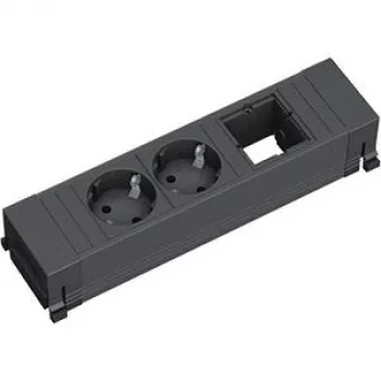 Power Extension Bachmann 916.060 0.1m 2 AC Outlets Black