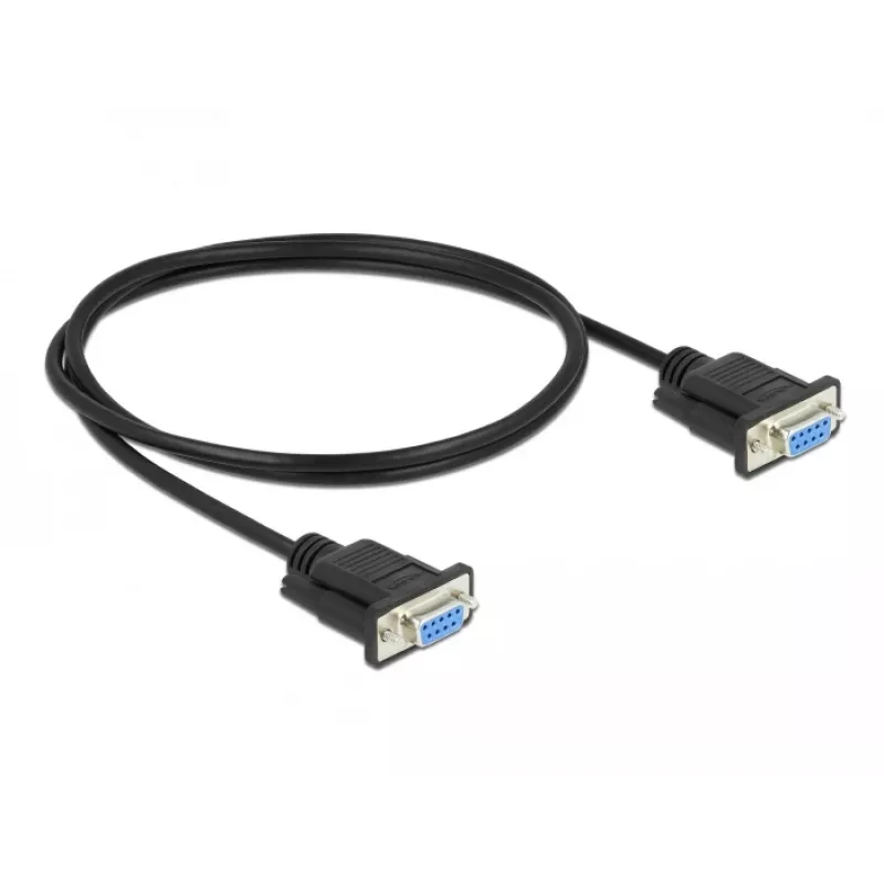 Serial Cable DeLOCK 86608 Black 1m RS-232 Sub-D9