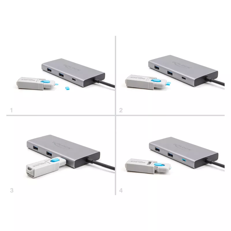 DeLOCK Port Blocker USB Type-C 10 Ports Blue