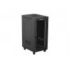 Network Rack Cabinet LANBERG 19 inch 24U 600x800 mm black with glass door and LCD cutout (Flat Pack) v2