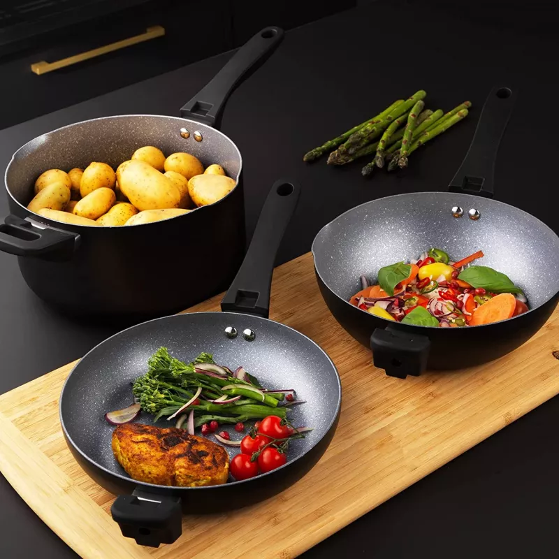 Cookware set Russell Hobbs RH01840EU7 — 4-piece stackable metallic marble