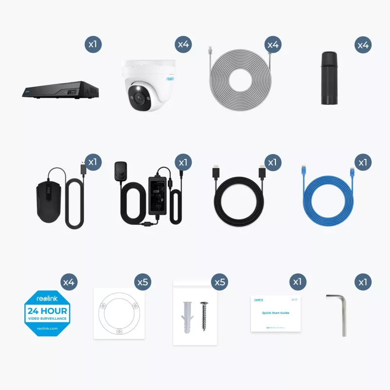 Reolink NVS8-8MD4 Video Surveillance Kit Wired 8 Channels (PS4KD01-8)