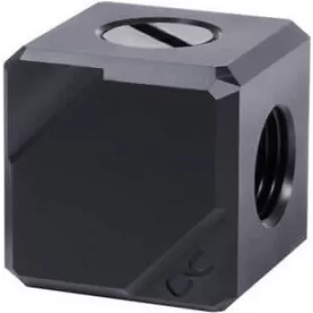 Alphacool Eiszapfen Connection Terminal 4-way G1/4 IG - Black Acetal (17557)