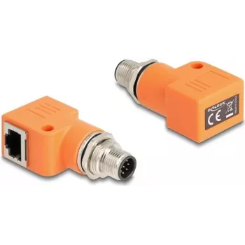 DeLOCK 60627 cable gender changer M12 RJ45 Orange