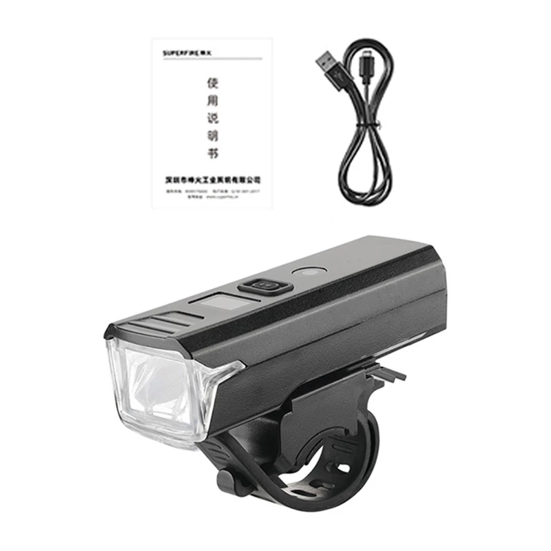 Bicycle LED Front Light Superfire D6 (model BL56-B) — compact rechargeable bike light