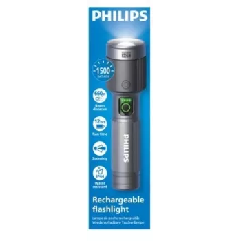 Flashlight Philips Rechargeable USB-C 1500 lm 2000 mAh