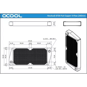 Alphacool NexXxoS ST30 Full Copper X-Flow 240mm Radiator (14229)