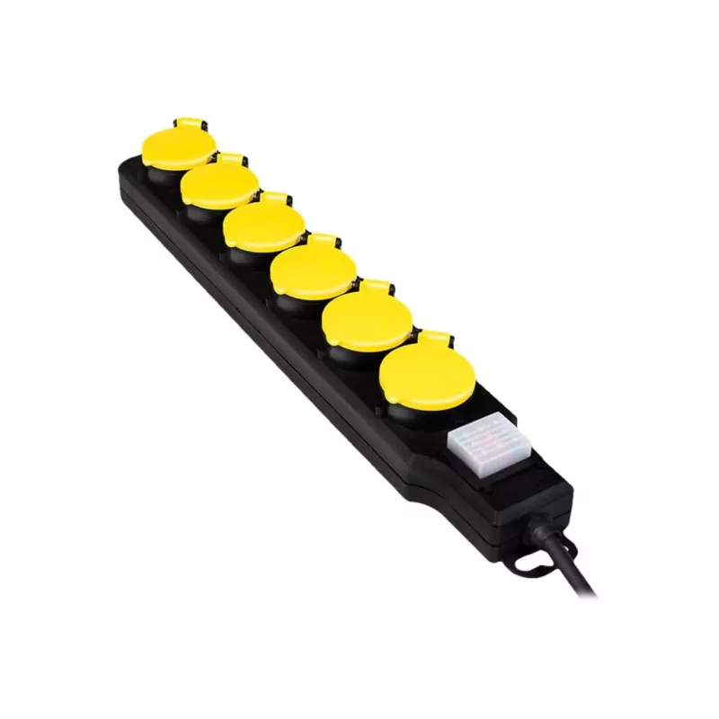 Power Extension LogiLink LPS256 1.5m 6 AC Outlets Outdoor Black Yellow