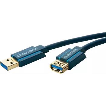 ClickTronic 1.8m USB 3.0 A/A m/f 1.8m USB A USB A Blue USB Cable (70119)