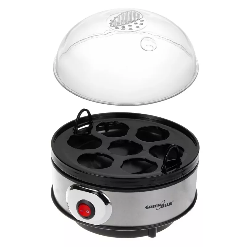 Egg cooker GreenBlue GB572 electric egg steamer 400W, capacity 7 eggs, silver, adjustable hardness