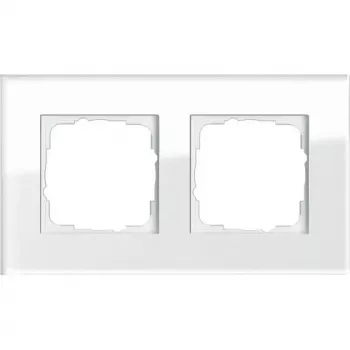 Wall plate GIRA Esprit Glas White — screwless glass design, 95×166×9.85 mm