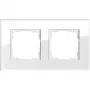 Wall plate GIRA Esprit Glas White — screwless glass design, 95×166×9.85 mm