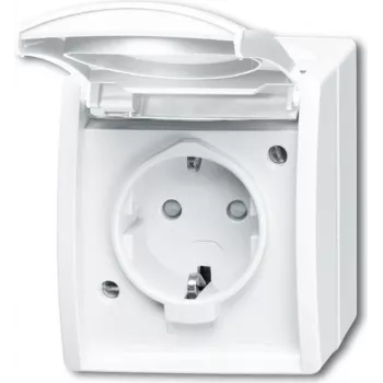 BUSCH JAEGER 20 EBW-54 - CEE 7/3 - 2P+E - White - IP44 - 250 V - 16 A