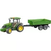 Tractor model BRUDER John Deere 5115 M with tipping trailer