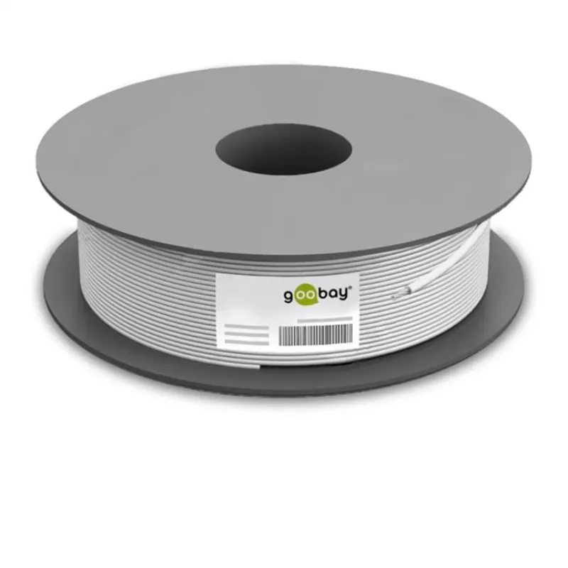 Wentronic Goobay CAT 6 Network Cable, S/FTP (PiMF), Grey, 305 m - CCA Copper Mix, AWG 23/1 (solid), PVC (95696)