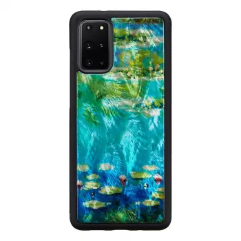 Phone case iKins for Samsung Galaxy S20+ — black water lilies design
