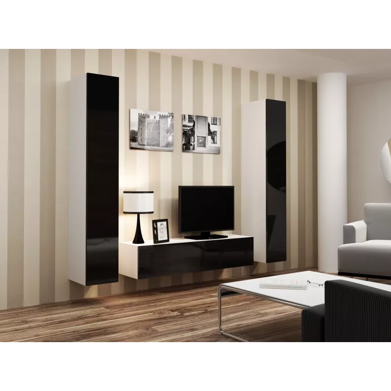 Cama Full cabinet VIGO '180' 180/40/30 white/black gloss