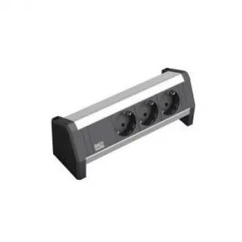 Power extension Bachmann DESK 1 3 AC outlets Black Grey