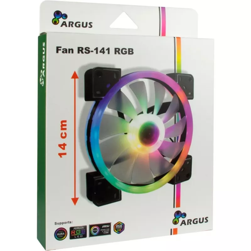 INTER-TECH 88885539 140mm ARGB Case Fan - Black