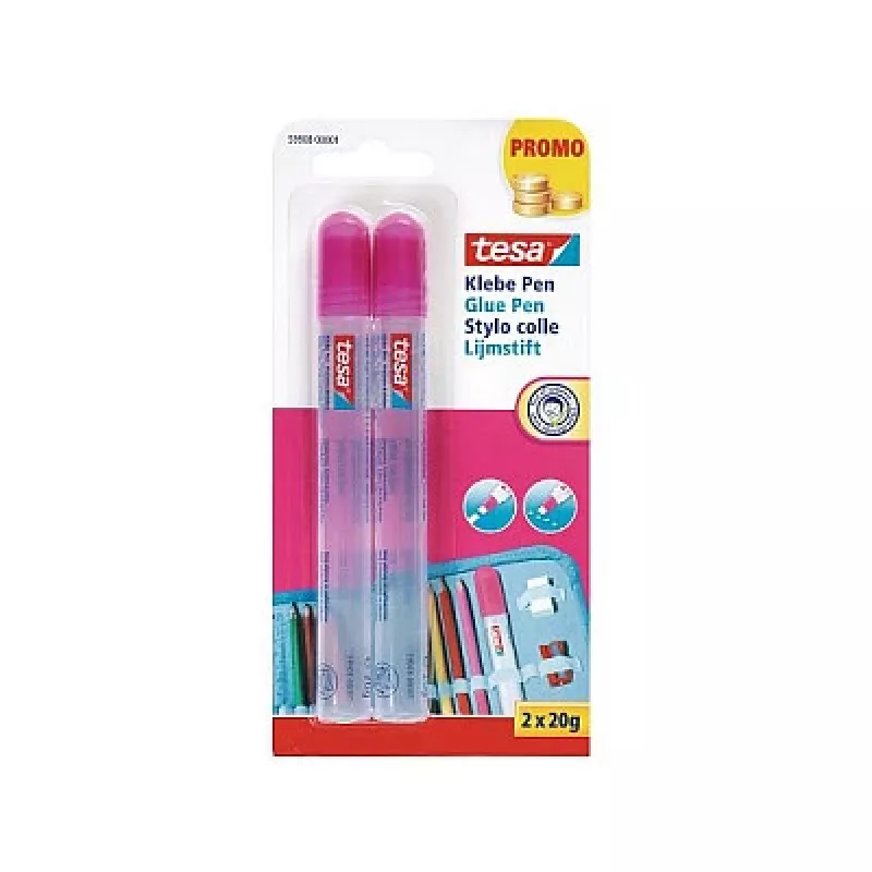 Glue pen Tesa 59908-00001-04, 2 x 20 g refillable adhesive pens