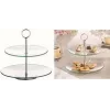 Glass cake stand Esmeyer 2-tier design, model 199-618, clear glass