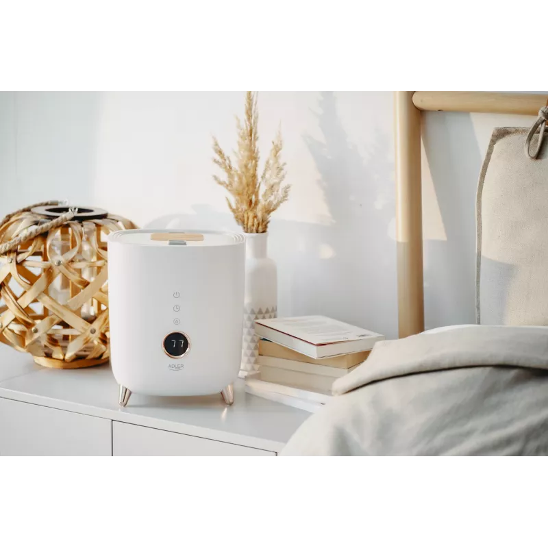 Ultrasonic humidifier Adler AD 7972 — 4 L tank, 300 ml/h, up to 35 m², 23 W, white