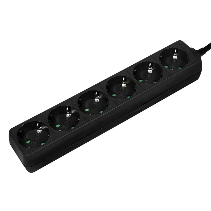 Power Extension LogiLink LPS238B 1.5m 6 AC Outlets Indoor Black