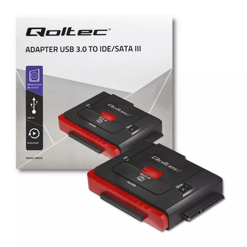 USB 3.0 to IDE SATA III Adapter QOLTEC 50645
