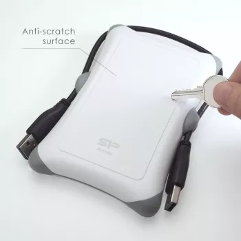 External HDD Silicon Power Armor A30 1TB USB 3.2 Gen 1, 2.5 inch HDD, white, USB Type-A