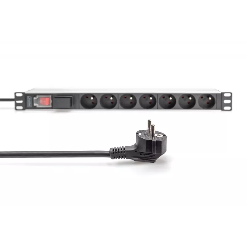 Digitus Socket strip with aluminum profile 7-way CEE 7/5 sockets 2 m cable
