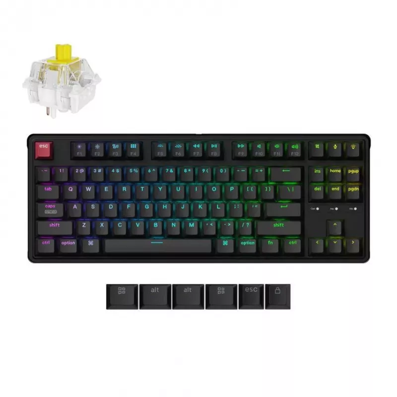 Wired mechanical keyboard Keychron C3PX-H1 RGB, compact layout, USB-C wired connection