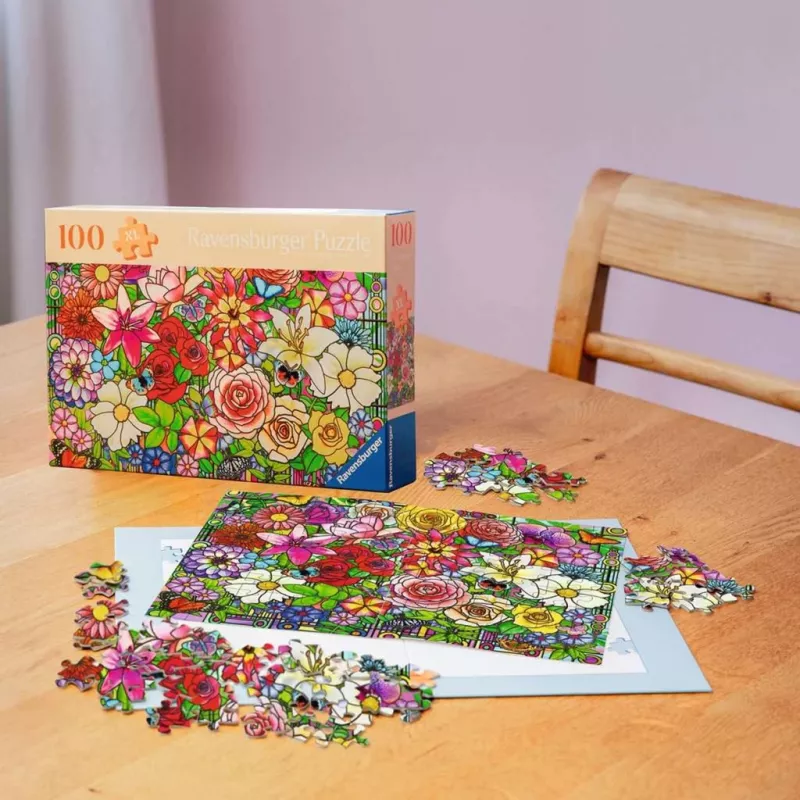 Jigsaw puzzle Ravensburger Feel Well & Puzzle - Flower Window, 100 pieces, tactile elements