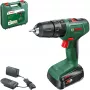 Cordless Impact Drill Driver EasyImpact 18V-38 (Green/black, Lithium-Ion Battery 2,0Ah, Carry Case, POWER FOR ALL ALLIANCE)