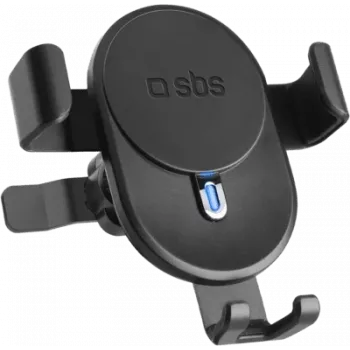 SBS Holder with wireless charging 15w function and screw clip (black) (TESUPWIR15SCREW)