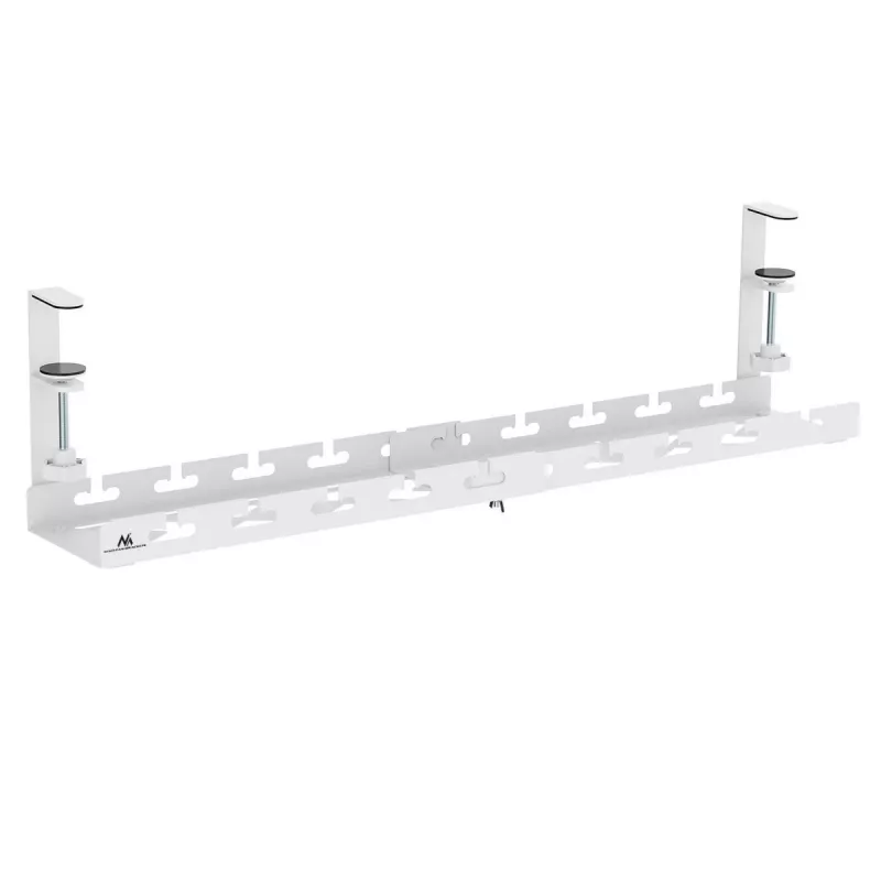 Maclean under-desk cable organizer, max. load 5kg, max. 728mm, white, MC-103 W