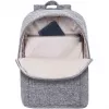 RIVACASE Anvik 15.6 laptop backpack, 15L, gray, waterproof fabric, pockets for 10.5 tablet, smartphone, documents, accessories, bottle