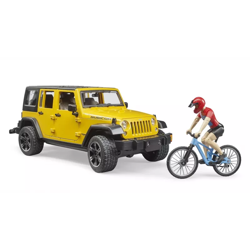 Jeep toy BRUDER 02543 for mountain bike and cyclist theme, ABS, multicolour, from age 4