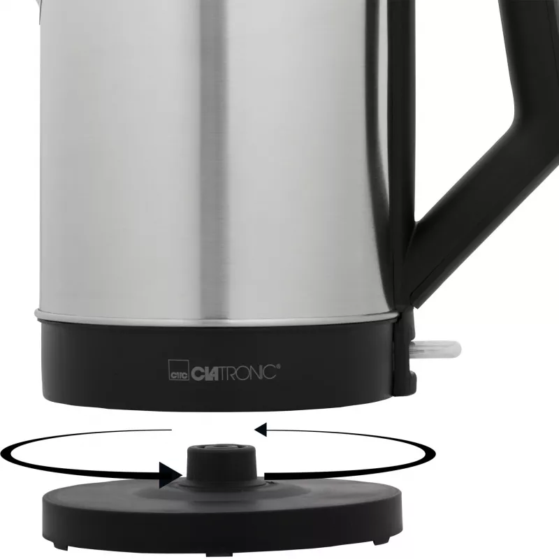 Electric kettle Clatronic 1.5 L 2200 W Black Stainless steel
