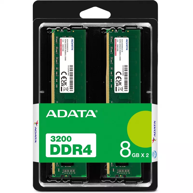 ADATA Premier AD4U32008G22-DTGN memory module 16 GB 2 x 8 GB DDR4 288-pin DIMM