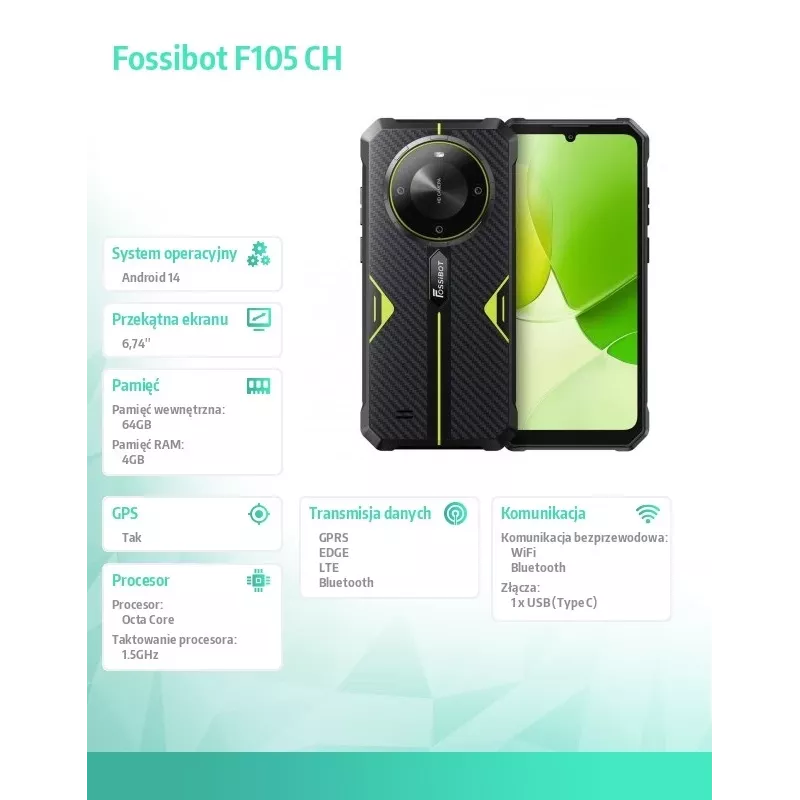 Smartphone FOSSiBOT F105 — model F105 green CH