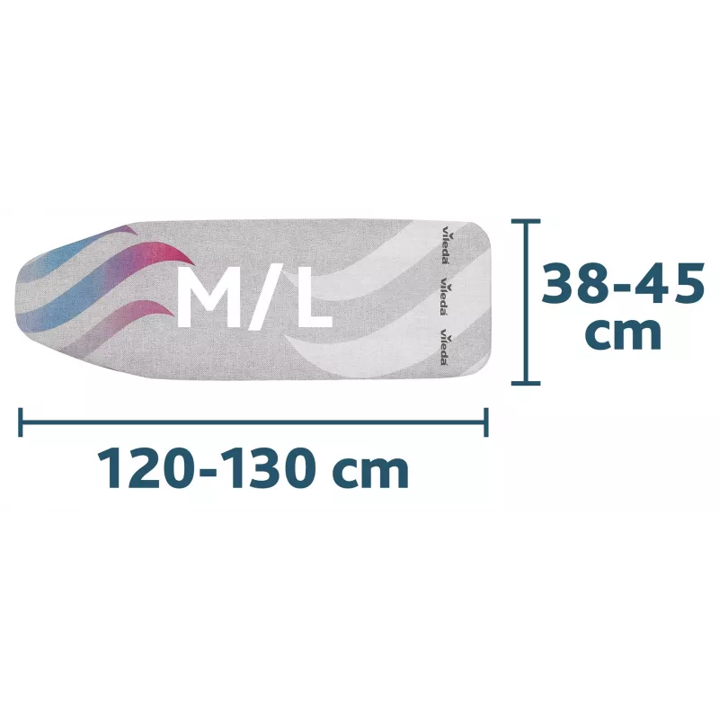 Ironing board top cover VILEDA Total Reflect Blue Grey White for 1300 x 450 mm boards