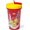Cup with straw Room Copenhagen LEGO Iconic Girl Bright Red 500 ml (red/yellow)