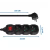 Esperanza ELK211K power extension 3 m 3 AC outlet(s) Indoor Black
