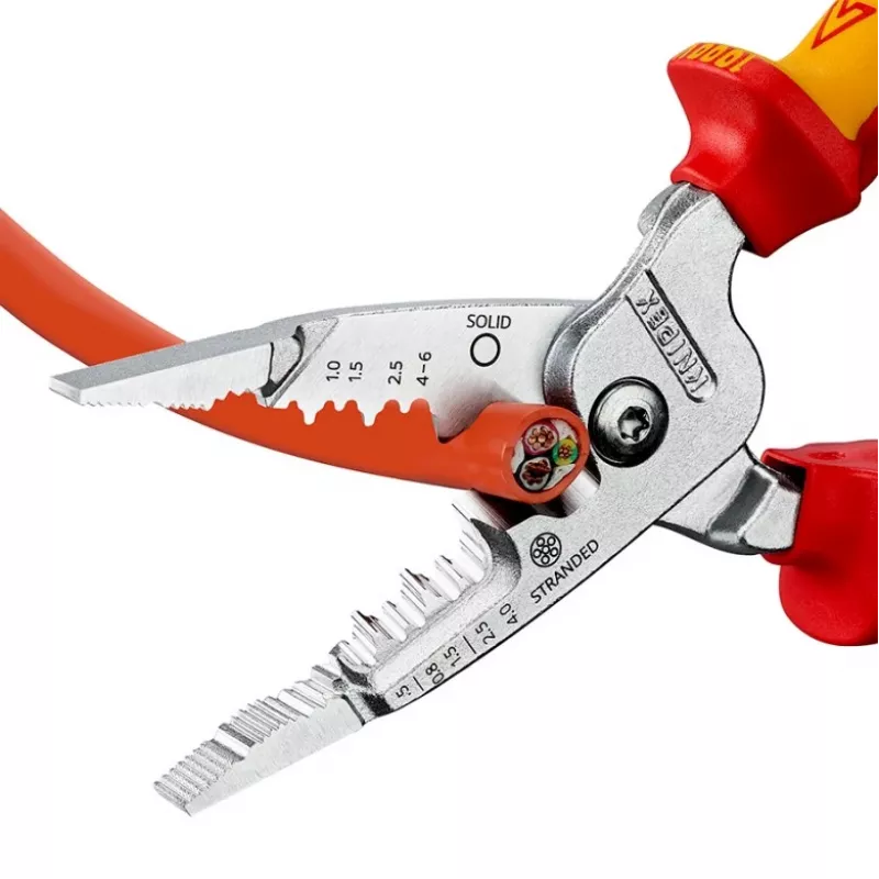 Cable stripper Knipex 13 76 200 ME 6 mm stripping capacity Red Stainless steel Yellow