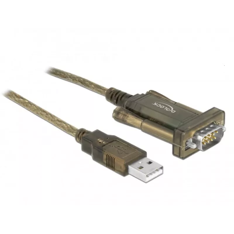 Serial Cable DeLOCK 64073 USB Type-A DB-9 Transparent 2m