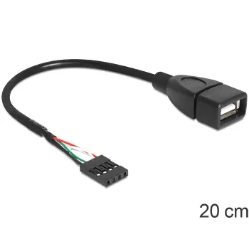 Delock Cable USB Pin Header Socket > USB 2.0 Type-A Socket 20 cm (83291)