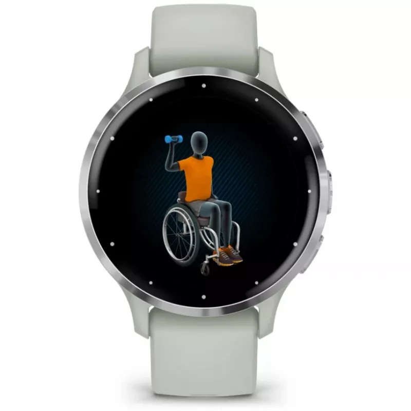 Garmin Venu 3S 3.05 cm (1.2) AMOLED 41 mm Digital 390 x 390 pixels Touchscreen Grey, Silver Wi-Fi GPS (satellite)