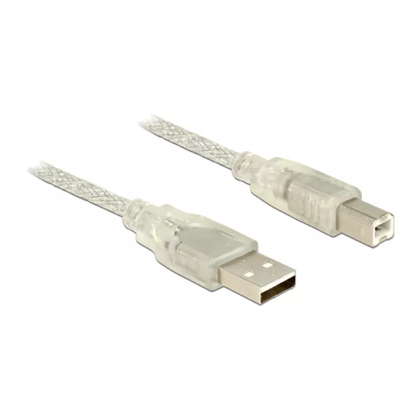 USB Cable DeLOCK 83895 USB 2.0 3m USB A USB B Transparent