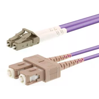 Fibre optic cable LOGON AL5LCSC10I/4I, OM4, 10 m, 2x LC to 2x SC, 50 µm core, pink