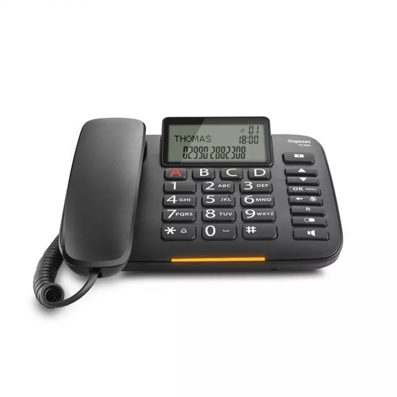 Analog telephone Gigaset DL380 Caller ID Wired handset Black